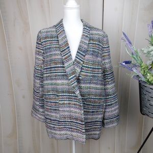 Harlyn Brooklyn Tweed Open Front Oversized Blazer